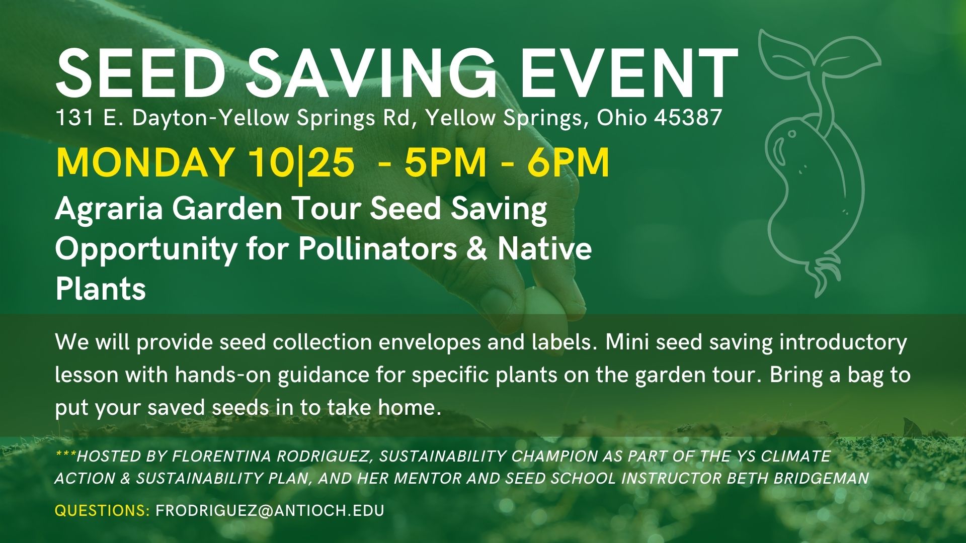 Agraria Garden Tour Seed Saving Opportunity for Pollinators & Native Plants