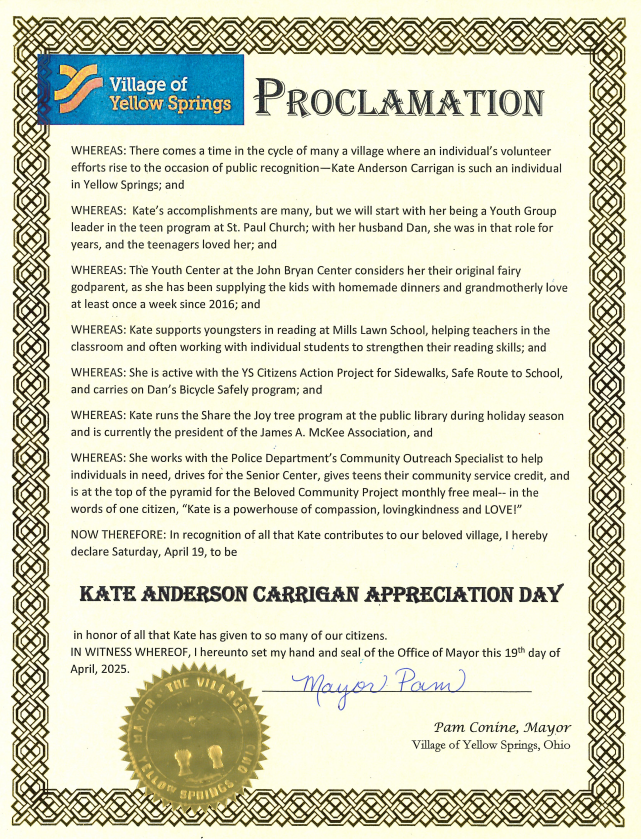 Kate Anderson Carrigan Appreciation Day