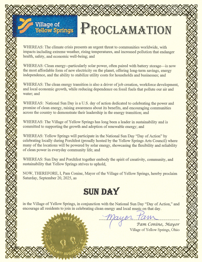 Sun Day Proclamation