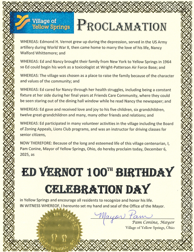 Ed Vernot 100th Birthday Celebration Day